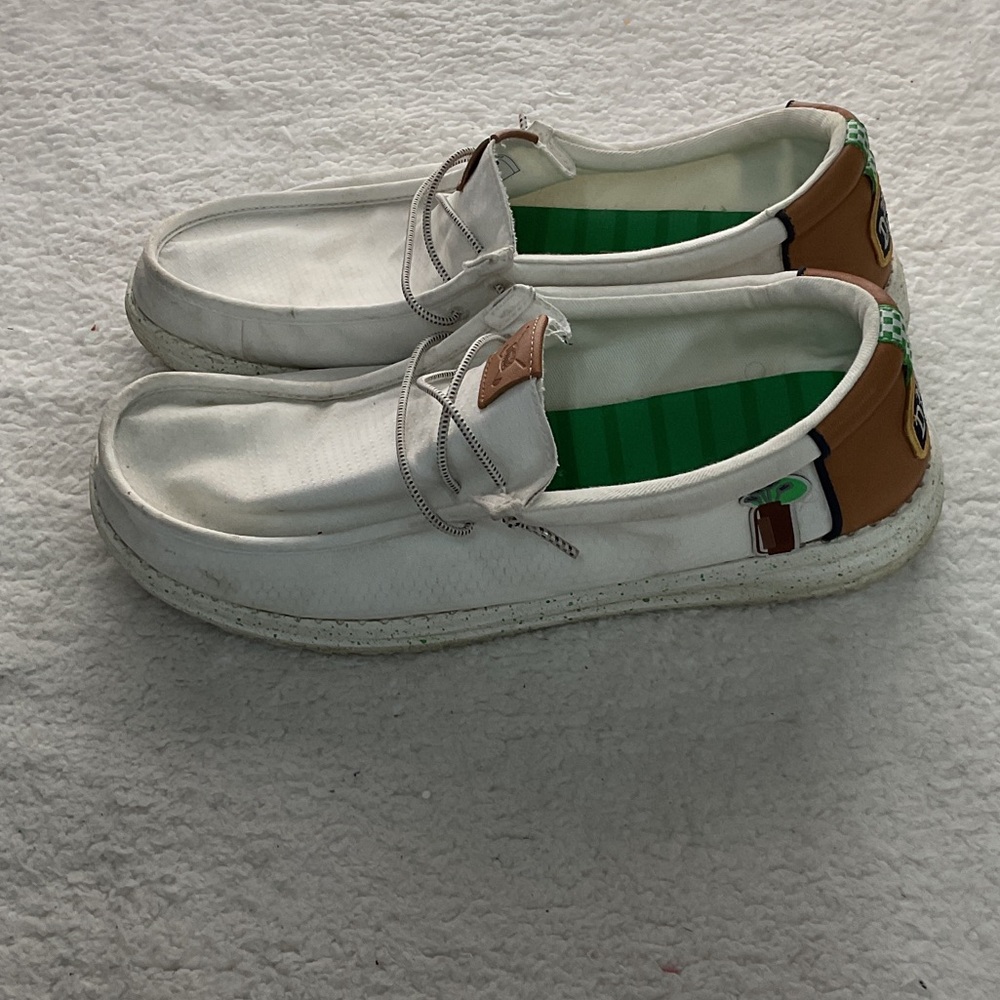 Casual White and Tan Men's hey dude Shoes